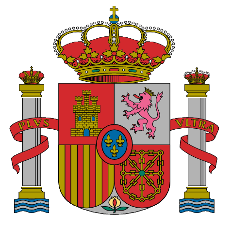 Escudo de España, con las Columnas de Hércules y el lema Plus Ultra